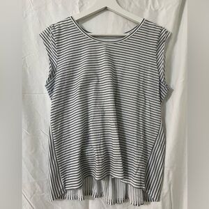 LOFT Navy and White Striped Shirt